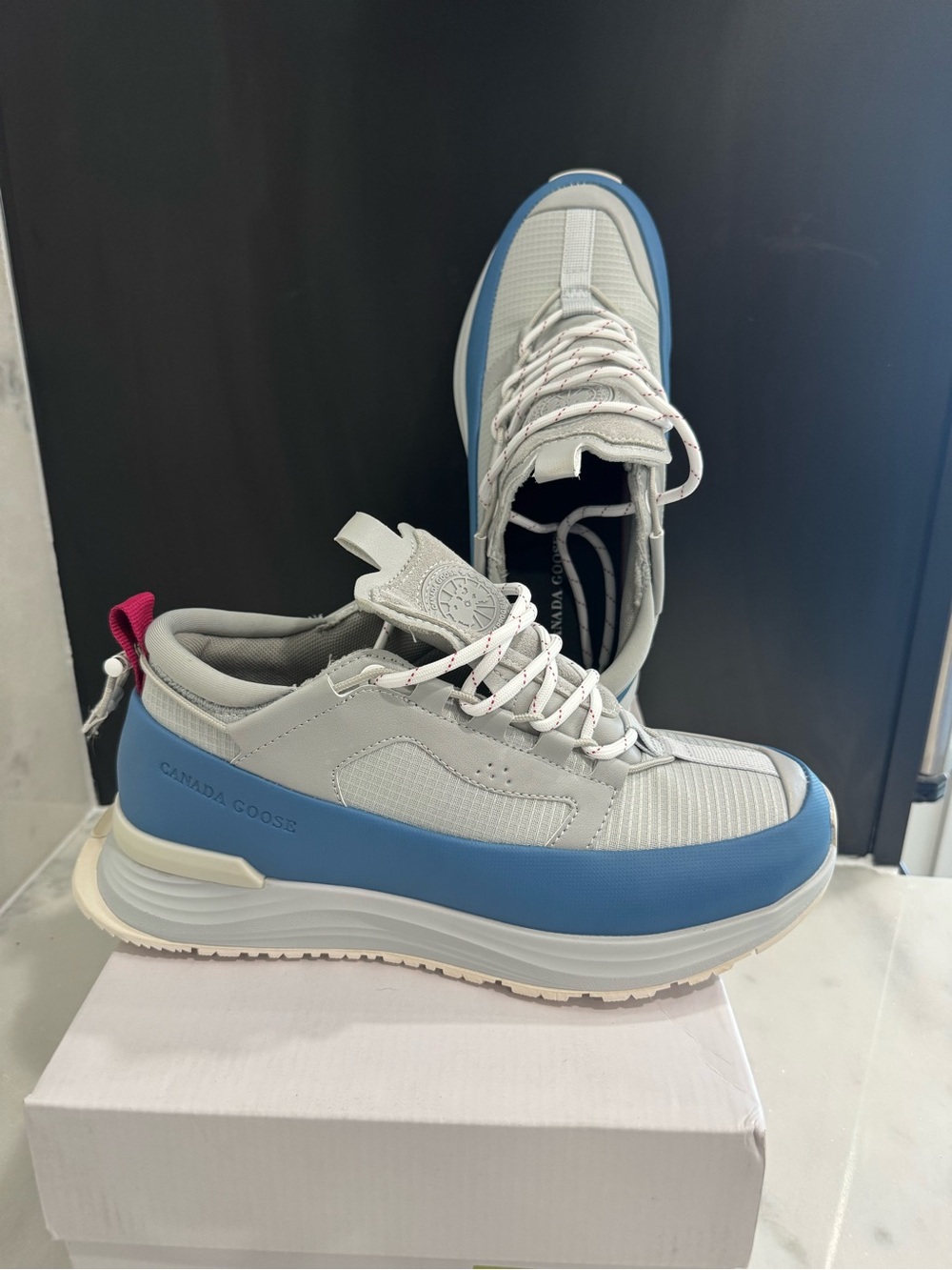 Canada Goose Men's White and Light Blue Low-Top Sneakers